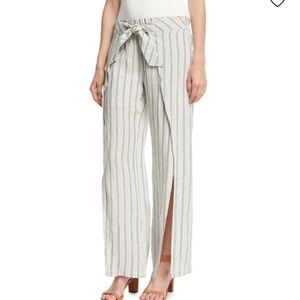 Joie Sahira Striped Linen Wide-Leg Pants